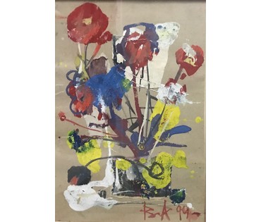Акулов В.И. ”Каллы”, 1999 г. Смешанная техника письма, бумага. Размер 24,5х33 см. (артикул №800) - фото №2
