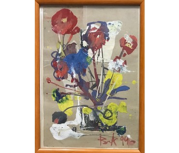 Акулов В.И. ”Каллы”, 1999 г. Смешанная техника письма, бумага. Размер 24,5х33 см. (артикул №800) - фото №4