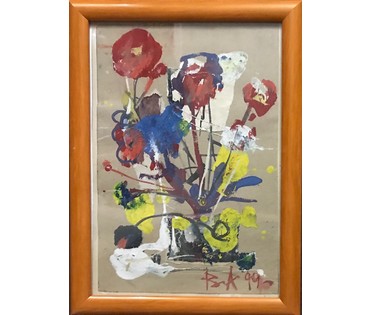 Акулов В.И. ”Каллы”, 1999 г. Смешанная техника письма, бумага. Размер 24,5х33 см. (артикул №800) - фото №5