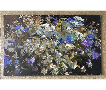 Стасевич И.Н. "Кветкі Радзімы",1965 г.Картон, масло. Размер 100х70 см. (артикул №816) - фото №7