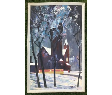 Матвейчук А.И. - "Дом кино в здании костёла", 1977 г. (артикул №854) - фото №2