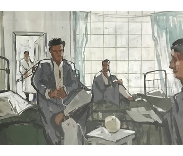 Кубарев В.Г. Бумага, акварель. Размер 78х100 см. с рамой и паспарту. (артикул №886) - фото №2