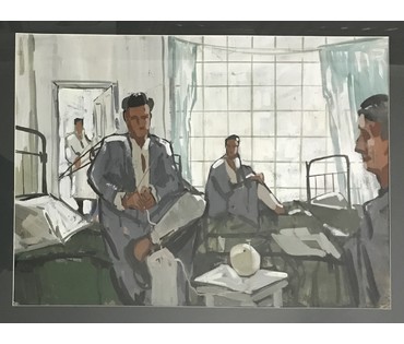 Кубарев В.Г. Бумага, акварель. Размер 78х100 см. с рамой и паспарту. (артикул №886) - фото №3