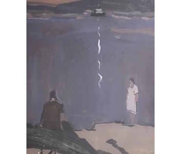 Кубарев В.Г. "Романтика", бумага, акварель. Размер 74,5х95,5 см. с рамой и паспарту. (артикул №887) - фото №3