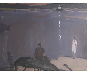 Кубарев В.Г. "Романтика", бумага, акварель. Размер 74,5х95,5 см. с рамой и паспарту. (артикул №887) - фото №4