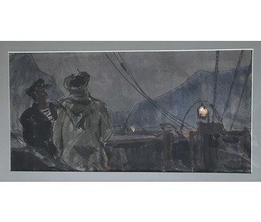 Кубарев В.Г. Бумага, смешанная техника. Размер 57х90 см. с рамой и паспарту. (артикул №889) - фото №2