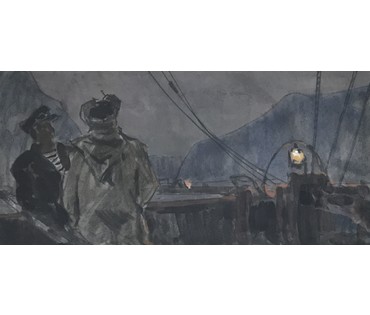 Кубарев В.Г. Бумага, смешанная техника. Размер 57х90 см. с рамой и паспарту. (артикул №889) - фото №3