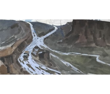 Кубарев В.Г. Бумага, акварель. Размер 54,5х86,3 см. с рамой и паспарту (артикул №897) - фото №2