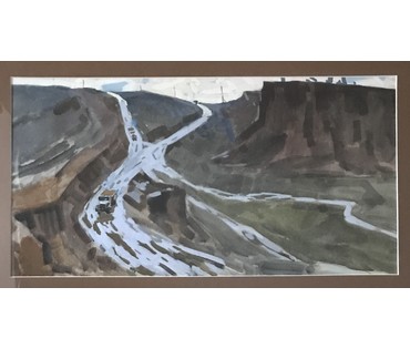 Кубарев В.Г. Бумага, акварель. Размер 54,5х86,3 см. с рамой и паспарту (артикул №897) - фото №3