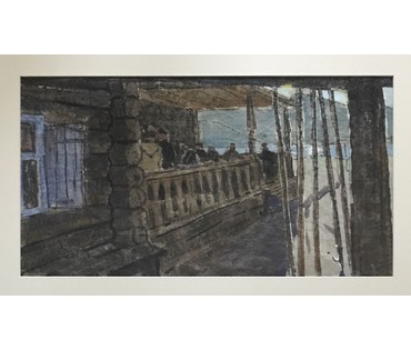 Кубарев В.Г. Бумага, акварель. Размер 65х95 см с рамой и паспарту. (артикул №899) - фото №2