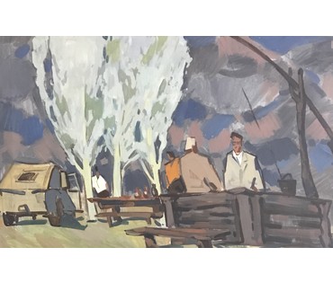 Кубарев В.Г. Бумага, акварель. Размер 69,5х92 см с рамой и паспарту. (артикул №900) - фото №2