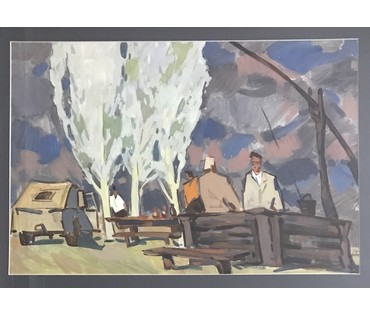 Кубарев В.Г. Бумага, акварель. Размер 69,5х92 см с рамой и паспарту. (артикул №900) - фото №4