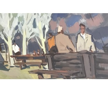 Кубарев В.Г. Бумага, акварель. Размер 69,5х92 см с рамой и паспарту. (артикул №900) - фото №5