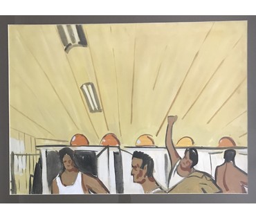 Кубарев В.Г. Бумага, акварель. Размер 74х96 см с рамой и паспарту. (артикул №901) - фото №3