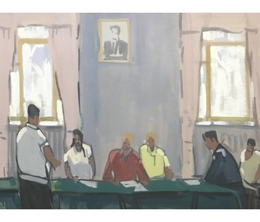 Кубарев В.Г. Бумага, акварель. Размер 78х100 см с рамой и паспарту. (артикул №902) - фото №2