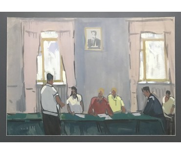 Кубарев В.Г. Бумага, акварель. Размер 78х100 см с рамой и паспарту. (артикул №902) - фото №3
