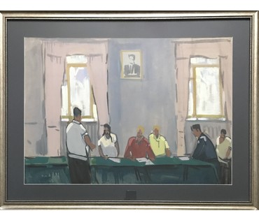 Кубарев В.Г. Бумага, акварель. Размер 78х100 см с рамой и паспарту. (артикул №902) - фото №4