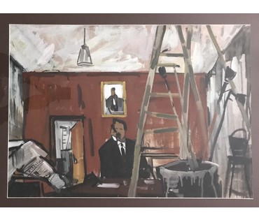 Кубарев В.Г. Бумага, акварель. Размеры: 78х100 см с рамой и паспарту (артикул №903) - фото №3