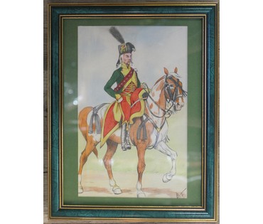 "Офицер-телохранитель в Германии, 1798 год". Франция, 1920-30-е гг. (артикул №910) - фото №1