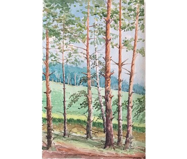 Зайцев Е.А. Картина, 1970-е годы. НЕТ в НАЛИЧИИ (артикул №942) - фото №3