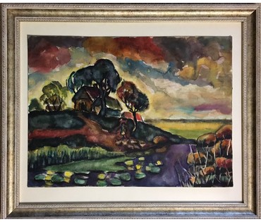 Звонков И.Г. Пейзаж. Акварель. Размер 49,5х36,5 см. (артикул №974) - фото №2