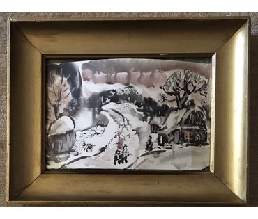 Звонков И.Г. Пейзаж. Акварель. Размер 36х21,5 см. (артикул №1103) - фото №3
