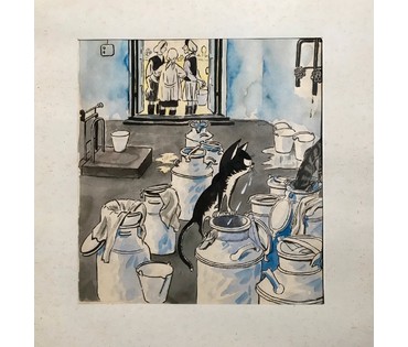 Романов С.Г. Иллюстрация к журналу "Вожык", 1950-е гг. (артикул №1137) - фото №3