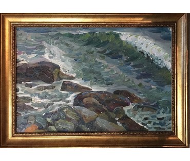 Крохалев П.С (Крохолев) "Море и камни”,1971 г. (артикул №1146) - фото №1