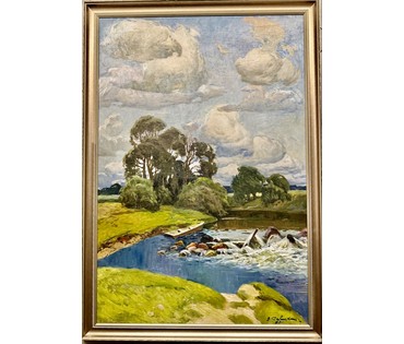 Савицкий В.Н "Летний день" 1980 г. Холст, масло. Размер с рамой 99х141 см. (артикул №1150) - фото №4