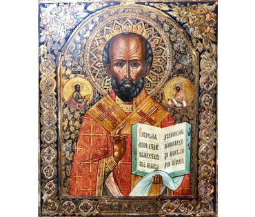 Икона "Св.Николай Чудотворец" Мстера, Россия, сер. XIX века НЕТ В НАЛИЧИИ (артикул №1164) - фото №3