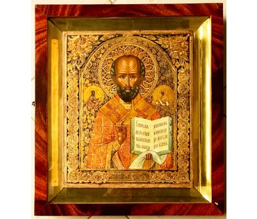 Икона "Св.Николай Чудотворец" Мстера, Россия, сер. XIX века НЕТ В НАЛИЧИИ (артикул №1164) - фото №1