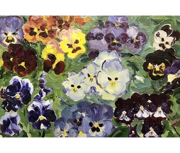 Михеева В.Н. "Анютины глазки", 1970-е гг.; х/м; 35,5х25 см НЕТ В НАЛИЧИИ (артикул №1171) - фото №4