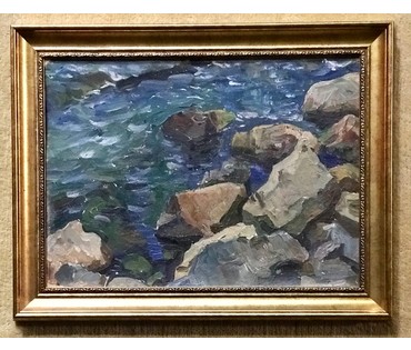 Крохалев П.С (Крохолев) "Море и камни",1964 г. (артикул №1176) - фото №1