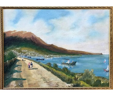 Булычев Ю.А. "Крым",1972 г. Картон, масло. Размер 64х48 см. (артикул №1180) - фото №1