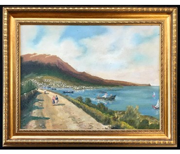 Булычев Ю.А. "Крым",1972 г. Картон, масло. Размер 64х48 см. (артикул №1180) - фото №3