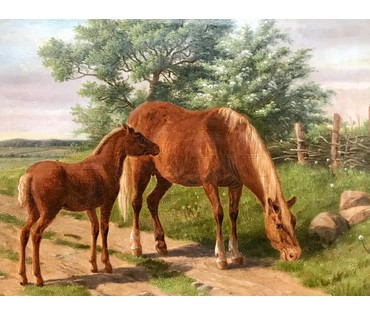 Andreas Peter Madsen "Лошадки". Дания, 1873 год (артикул №1206) - фото №3