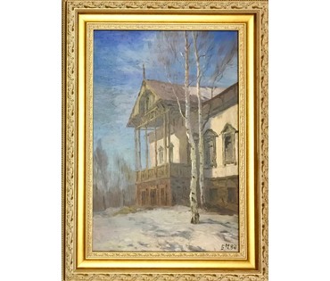 Беляев П.Р. «Старый дом в Лошице» (ныне музей «Лошицкая усадьба») 1984 год (артикул №1231) - фото №1