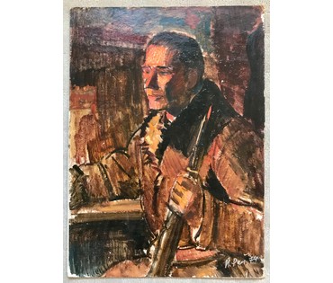 Иван Рей (I.Рэй) "Партизан" (этюд к каталожной работе "Дзякуй мацi"), 1974 год (артикул №1413) - фото №5