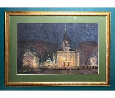 Казаков Б.И "Пасха", 1994г. Размер 71,5х51,5 см с рамой и паспарту. №1445