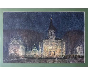 Казаков Б.И "Пасха", 1994г. Размер 71,5х51,5 см с рамой и паспарту. №1445