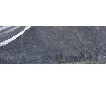 Шарков В.В. "Вилки и ложка", 1987г. ДВП, масло. Размер 57,5х37.5см. (артикул №1449) - фото №5