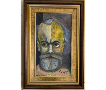 Акулов В.И. Автопортрет в образе Николая II, 2007г. Оргалит, масло. Размер 45х66 см. (артикул №1459) - фото №1