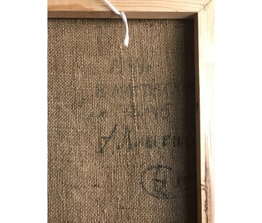 Кищенко А.М. «В мастерской», 1979г. Холст, масло. Размер в раме 83х54 см. (артикул №1481) - фото №3