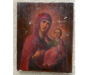 Смоленская Богоматерь, Одигитрия, Путеводительница. Россия. Тула, 1864 год; клеймо мастера. НЕТ В НАЛИЧИИ (артикул №1486) - фото №3