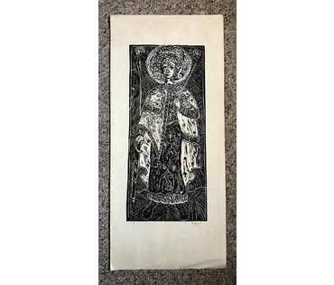 "Святой Георгий". Литография. Графика.Подпись автора, 1967 год; 61,5/28 см (артикул №1496) - фото №2