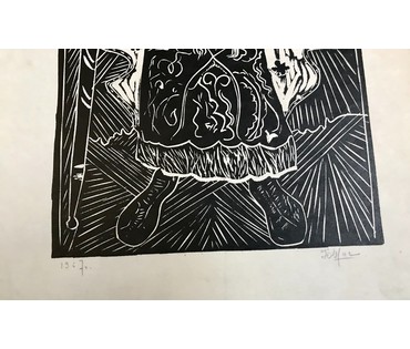 "Святой Георгий". Литография. Графика.Подпись автора, 1967 год; 61,5/28 см (артикул №1496) - фото №3