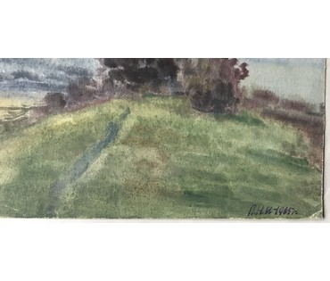 Мiкола Паўлоўскi. Акварель. "Уборка сена", 1965 год; 26/18,5см (артикул №1499) - фото №2
