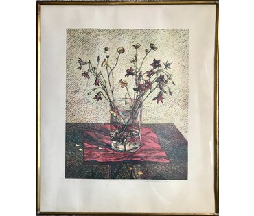 Шибанов Ю.С. Линогравюра цветная "Колокольчики"; 30/40 см НЕТ В НАЛИЧИИ (артикул №1520) - фото №1