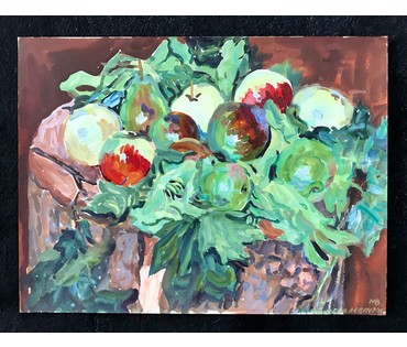 Михеева В.Н. Акварель "Яблоки", 1970-80-е гг.; 48/36 см (артикул №1530) - фото №1