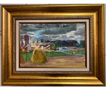 Ландарский Р.Е. Пейзаж,1960-70 ее гг.Картон, масло.Размер 54х42 см. с рамой. (артикул №1601) - фото №1